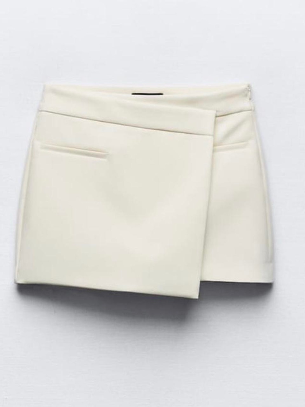 Zara Cream Asymmetric Wrap Skort